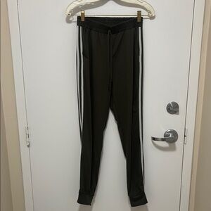 Dark Green Track Pants with White Stripes